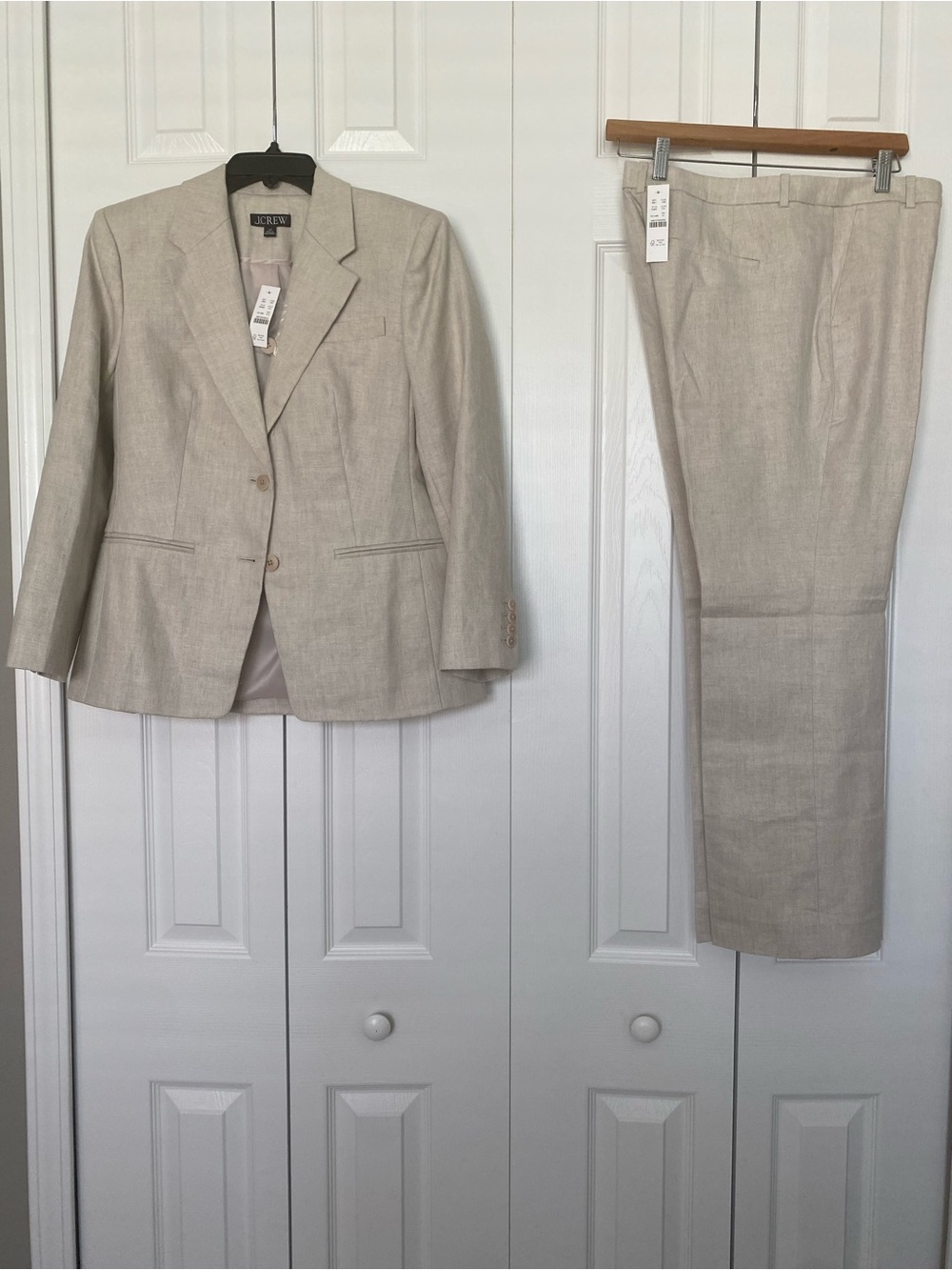 J. Crew Women’s Light Beige Linen-Blend Two-Piece Suit